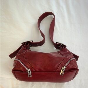 Cherry red leather bag